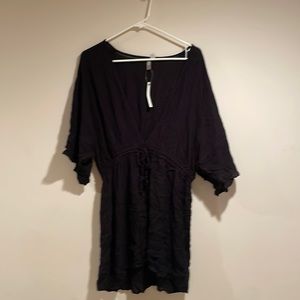 ASOS Swim Black Short Sleeve Swimsuit Cover Up Tags on